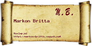 Markon Britta névjegykártya